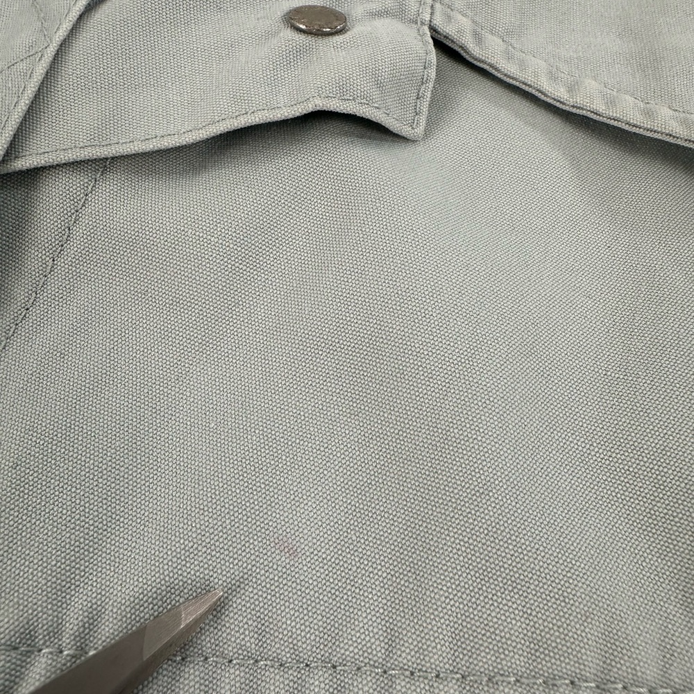 Banana Republic Cropped Utility Vest Gray Cotton Button Front 90s Y2K Safari M - Picture 8 of 10